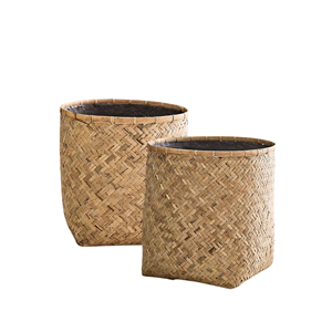 Vente en gros de jardinières modernes vietnamiennes en bambou grand panier de fleurs tissé polyvalent décoration de sol pour intérieur/extérieur maison jardin - Product Image 1