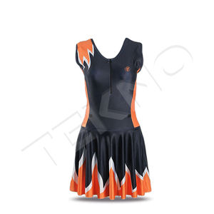 Customizable V-Neck Racerback <b>Netball</b> Uniform Dress Set Team Sports Apparel - Product Image 6