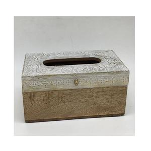 Ensemble de 2 boîte de papier de soie islamique en bois Design tendance boîte de papier de serviette en forme de rectangle pour la maison hôtel - Product Image 6