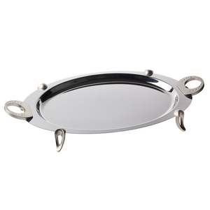 Bandeja de servicio grande de acero inoxidable que ofrece un amplio espacio para exhibir comida Bandeja de servicio hecha a mano Nuevo diseño de bandeja Matel - Product Image 5