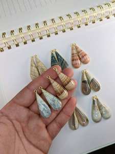 Pares de pendientes de jaspe en forma de lágrima, 35mm, cuelga Plata de Ley 925, chapado en oro de 14K, piedras preciosas naturales, joyería hecha a mano - Product Image 3