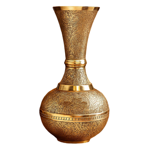 High Quality <b>Vintage</b> Pure Brass Surahi With Engraving Polish Finished For Kitchen Use Antique Arabic Surahi Kitchenware Item - Product Image 1