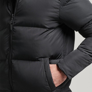 Chaqueta de Plumón Elegante de Moda Invernal 2024 para Hombre, Chaqueta de Entrenador con Diseño de Logotipo Personalizado, Cuello Alto y Capucha, Hecha de Lona - Product Image 6