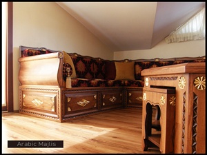 Diseño interior árabe Majlis, diseño clásico moderno, elegante conjunto de sala de estar, asientos de esquina de lujo, diseño que ahorra espacio - Product Image 3