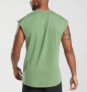 Chaleco deportivo personalizado de dos tonos acanalado en contraste para hombre, chaleco transpirable de algodón para entrenamiento en gimnasio, verano, hecho para correr, poliéster, estampado 3D - Product Image 2