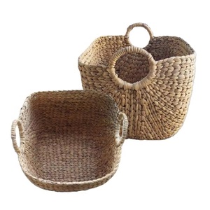 Cestas de almacenamiento de jacinto de agua residual para restaurante cuadrado multifunción superior moderno de Vietnam nuevo almacenamiento tejido a mano sostenible - Product Image 3