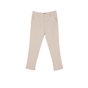 Pantalones ajustados italianos a medida para todas las estaciones Bistretch para mujer con bolsillos Botón de pierna recta Cremallera Frontside Diferentes colores - Product Image 1