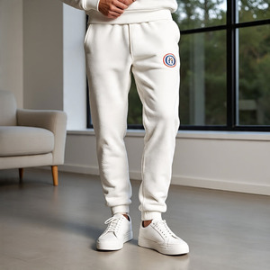 Pantalon de jogging en molleton épais pour homme avec logo personnalisé, confortable, idéal pour la gym, le sport et le quotidien, coupe décontractée. - Product Image 5