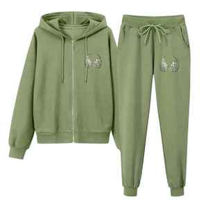 Tracksuit 2 Piece Jogger Set Plus Size Full Zip up <b>Hoodie</b> Set Rhinestone Tracksuit for Men - Product Image 3
