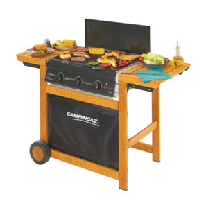 Barbecue Dualgas Adelaide 3 Woody DG in Acciaio e Legno di Faggio - Product Image 1