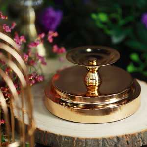 Portavelas de Cristal con Base de Metal Dorado de 12 Pulgadas, Estilo <span class=keywords><strong>Barroco</strong></span> con Cristal, para Decoración de Mesa de Boda - Product Image 4