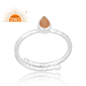 Meilleure vente 925 argent Sterling naturel soleil pierre gemme bague bijoux personnalisés pour les femmes cadeau pour elle - Product Image 1