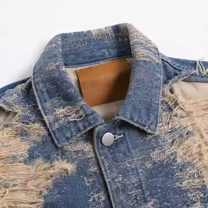 Custom Denim <b>Jacket</b> Breathable Soft Cotton <b>Fill</b> Vintage Washed Comfortable Stylish Winter - Product Image 4