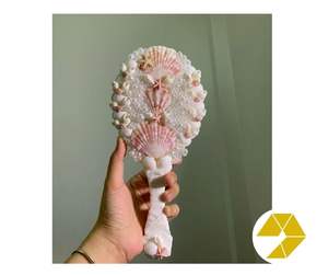 Encantador espejo de concha marina de Vietnam con conchas naturales Espejo de concha marina compacto portátil para estilo costero Mejor oferta Promoción - Product Image 5