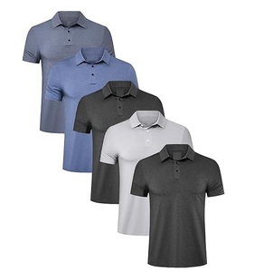 Venta al por mayor de moda de los hombres de manga corta Polo camisetas transpirable Casual al aire libre ropa de calle de los hombres de color sólido Polo - Product Image 2