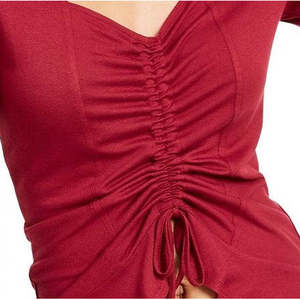 Top Corto da Donna Ultra Flirt Juniors Rosso Scuro con Vita Stretta in Maglia Taglia Extra Large - Product Image 3