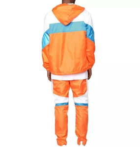 Survêtements pour hommes coupe-vent en polyester léger et imperméable avec logo personnalisé Survêtement en nylon pour l'extérieur Ensemble deux pièces pleine longueur - Product Image 5
