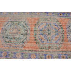 Tapis Vintage en Laine Turque Orange & Bleu 4 X 11.2ft Patchwork Tapis de Salon à Tissage Plat avec Support en Latex pour Décorations - Product Image 5