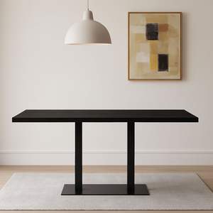Meubles de salle à manger modernes, plateau en bois massif, pieds en fer robustes, base noire élégante, design artisanal robuste, contemporain - Product Image 3