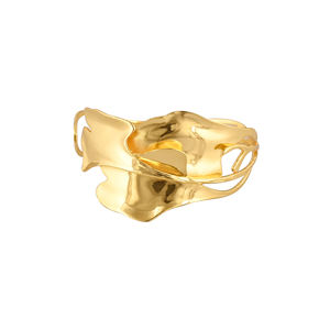 Women Fashion Jewelry Irregular Brass Metal <b>Adjustable</b> Cuff Bangle <b>Bracelet</b> Solid Brass Gold Plated Anniversary Gift <b>Bracelets</b> - Product Image 1