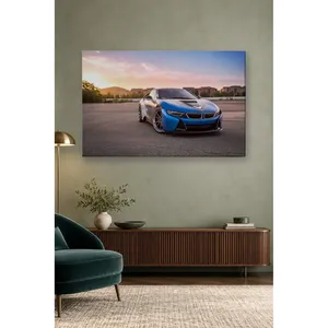 Impression sur toile Fida Blue BMW i8 Under Pastel Sky - Product Image 1