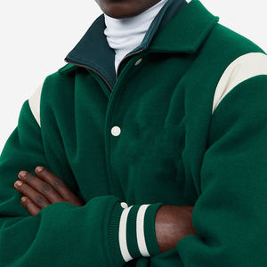 Logotipo personalizado mangas de cuero negro bordado pareja universidad béisbol chaqueta de los hombres Letterman Light Varsity chaqueta para los hombres - Product Image 2