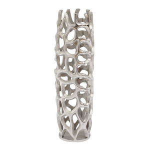 Florero de hierro único en color plateado, perfecto para el hogar, el hotel y la boda, suministros decorativos - Product Image 1