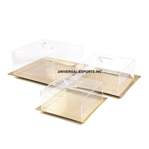 ถาดเหล็กเคลือบทองถาดช็อคโกแลตแฮนด์เมดทรงสี่เหลี่ยมผืนผ้าใหม่ถาดช็อคโกแลตแฟนซีสไตล์คลาสสิก - Product Image 6