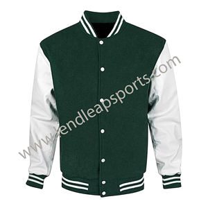 Chaqueta universitaria con logotipo personalizado, Mangas de cuero bordadas, chaqueta negra de béisbol universitario para hombre, chaqueta universitaria Letterman Varisty - Product Image 5