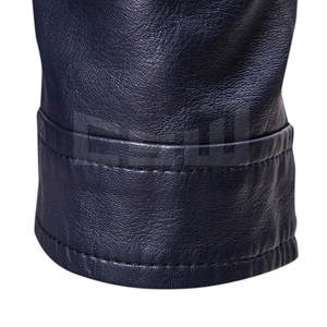 Chaqueta de cuero genuino para hombre, chaqueta de moda de cuero transpirable, ajustada - Product Image 4