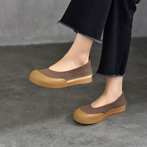 รองเท้าหนังแท้สำหรับผู้หญิง สวมใส่สบาย เหมาะสำหรับลำลองและทำงาน  แบบสวม  รองเท้าโลฟเฟอร์ รองเท้าอ็อกซ์ฟอร์ด และรองเท้าบัลเลต์แฟลต - Product Image 2