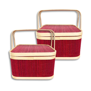 กระเช้าของขวัญไม้ไผ่สินค้าขายดี: เหมาะสำหรับเก็บผลไม้ผักและของตกแต่งบ้านที่มีคุณภาพสูง - Product Image 1