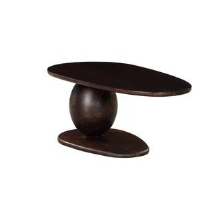 Table basse moderne en bois de manguier massif avec finition noyer, écologique et durable, pour salon - Product Image 3