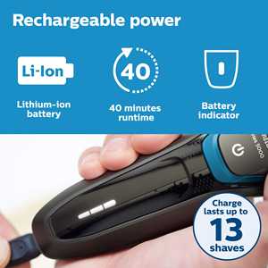 Afeitadora Eléctrica Negra de 1 Pieza, Impermeable IPX7, Mini Rotatoria con Doble y Triple Cuchilla para Cara y Cuerpo, Lavable y Reemplazable - Product Image 4