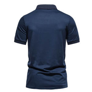 Camisetas de polo de golf de poliéster 100% hechas a medida para hombre, patrón sólido de alta calidad, manga corta, tela de punto estampada de talla grande - Product Image 6