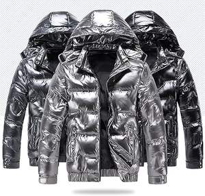OEM personnalisé, veste en toile à bulles coupe-vent en polyester, bouffant, logo brillant à l'avant, parka matelassée à fermeture éclair pour hommes, imperméable et respirant - Product Image 6