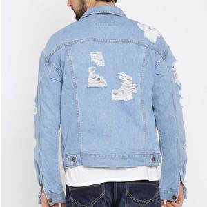 Veste en jean en coton grande taille de qualité supérieure, tendance, vintage, coupe ample, fournie directement par l'usine, veste en jean pour homme - Product Image 3