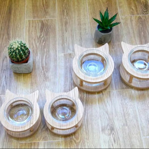 2025 Bamboo <b>Dog</b> <b>Bowl</b> Pet Cat Food <b>Bowl</b> Wooden <b>Stand</b> Pet Feeders - Product Image 1