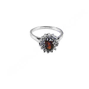 Women's 925 <b>Silver</b> <b>Garnet</b> Engagement <b>Ring</b> Dainty Plain Fine Jewelry with Rhodium Plating for Men - Product Image 2