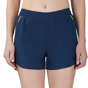 Pantalones cortos ligeros de cintura alta de tela Oxford para mujer, cómodos pantalones cortos de cintura elástica, diseño transpirable para uso diario en verano al aire libre - Product Image 5