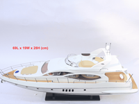 AZIMUT 68 Yachts modernes, boîte en cèdre peinte à la main, artisanat vietnamien, décoration nautique en bois, accessoires de jouets gonflables GIA