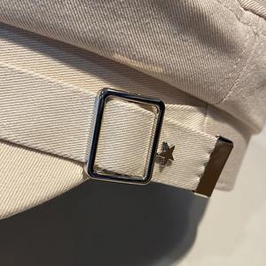 Otoño Invierno estilo retro británico gorras coreanas de calidad superior sombrero de estrella de cuero genuino tamaño ajustable nuevo estilo de mar para mamás - Product Image 5