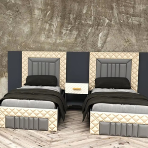 Damla mobiliario apartamento cama conjunto diseño simple recién llegado MDF madera hecha muebles inteligentes muebles turcos - Product Image 1