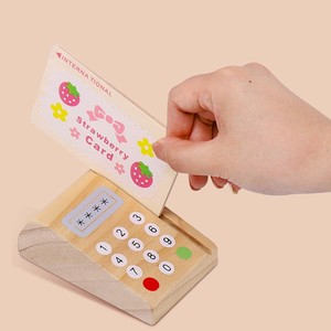 Bois caisse enregistreuse jouet enfants jouer ensemble de nourriture jouets pour filles enfants Simulation jouet éducatif caissier jouet papier enfant - Product Image 2