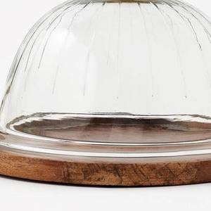 Modern Wooden Round Cake Stand with <b>Glass</b> <b>Dome</b> Casted Handle Handmade & Eco Friendly Design for Home Kitchen & Hotel Use - Product Image 6