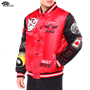 Veste légère en satin avec broderie de course avec détails personnalisés Vêtements d'extérieur de saison d'hiver à col montant pour les collèges - Product Image 6