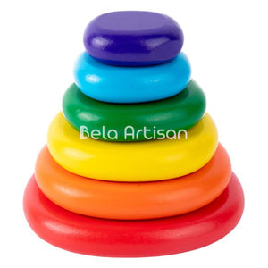 Wooden Stacking Stone Montessori Educational Toy Rainbow Block <b>Balance</b> <b>Game</b> Natural Wood Learning Toy for Kid Toddler Preschool - Product Image 4