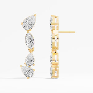 Lujo hecho a mano 14K 18K oro rodio plateado certificado moda pendientes mujeres con Marquesa pera laboratorio cultivado diamantes - Product Image 2