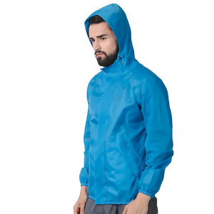 Chaquetas Impermeables Azul Marino Personalizadas para Exteriores, Chaqueta Ligera de 3 Capas con Bolsillo con Cremallera - Product Image 6