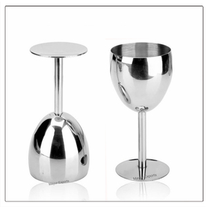 Mayur Exports Verre à vin et gobelet en acier inoxydable de luxe, capacité de 260 ml, écologique, durable, en métal, pour utilisation en restaurant - Product Image 2